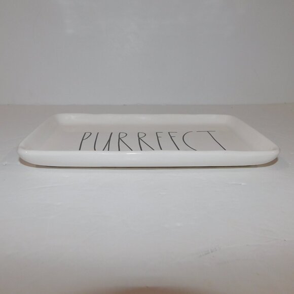 Rae Dunn PURRFECT cat trinket Serving Tray Dish Plate 9" x 5" - Picture 6 of 6